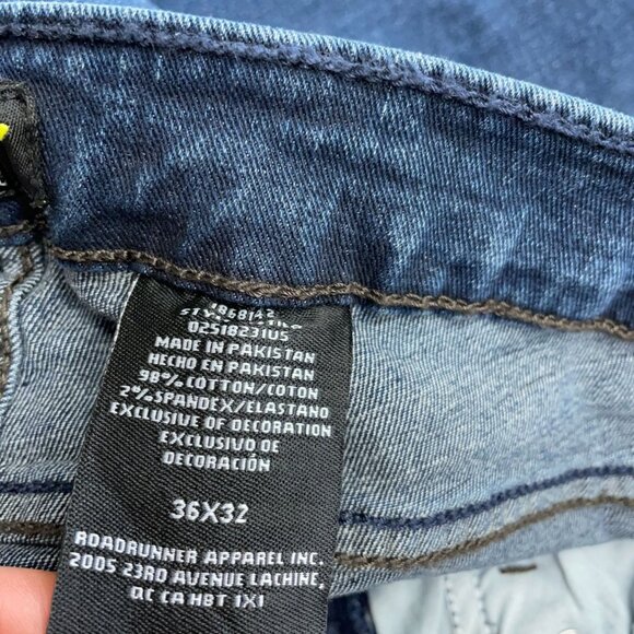 NWT Urban Star Mens Stretch Slim Fit Jeans 36x32 Blue  M0116 - Picture 5 of 6